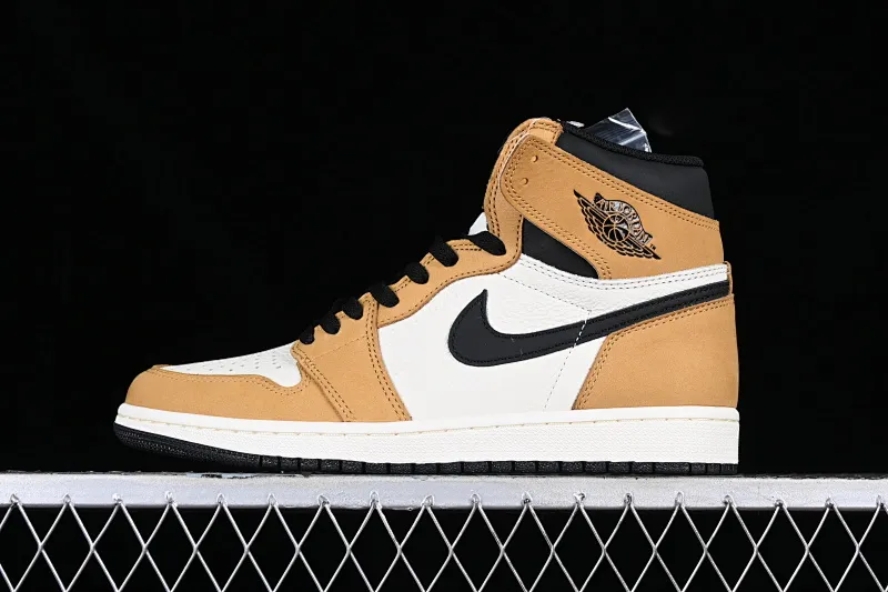 All categories Air Jordan Jordan series basketball shoes Air Jordan 1 High LJR version Air Jordan 1 Rookie Of the Year AJ1 Joe 1 black brown toe 555088-700
